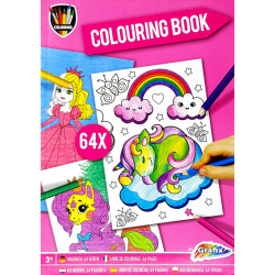 Colouring Book Fairytale A4 64 Sheets, Grafix