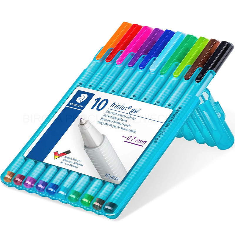 10 stylos gel triangulaire