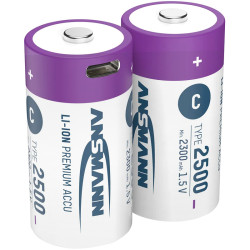 Li-Ion batteries C 1.5V Typ 2500 (min. 2300 mAh) 2pcs., Ansmann