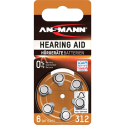 Hearing Aid batteries Type 312 / PR41 6pcs., Ansmann