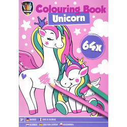 Colouring Book Unicorn A5 64 Drawings, Creative Craft