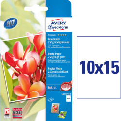 Fotopapīrs 10x15cm 250g/m² 50 lapas glancēts, Avery Zweckform