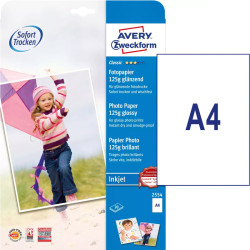 Fotopapīrs A4 125g/m² 20 lapas glancēts, Avery Zweckform