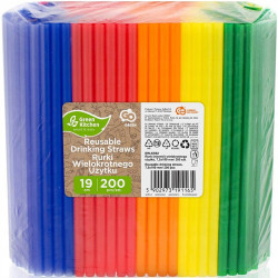 Reusable Drinking Straws 19cm 200pcs. Green Kitchen