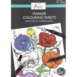 Marker Colouring Sheets Floral 25x35cm 16 Designs, Nassau Fine Art