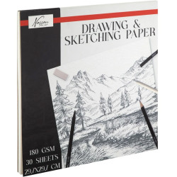 Drawing & Sketching Pad 29.7x29.7cm 180g/m² 30 Sheets, Nassau Fine Art