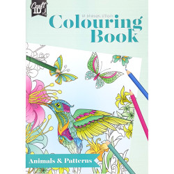 Colouring Book Animals & Patterns A4 120g/m² 64 Designs, Craft ID