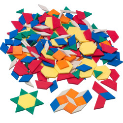 Pattern Blocks in 6 Different Shapes and Colours 250pcs., Linex