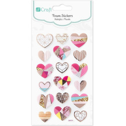 Foam Stickers Hearts 18pcs., DP Craft