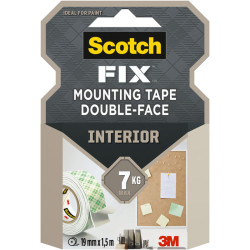 Mounting Tape Double -face Scotch Fix™ Interior 19mmx1.5m, 3M