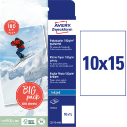 Fotopapīrs 10x15cm 180g/m² 100lp. glancēts, Avery Zweckform