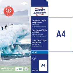 Fotopapīrs A4 250g/m² 20lp. glancēts, Avery Zweckform