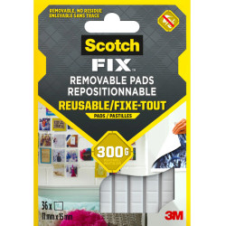 Scotch Fix™ Removable Pads 11x15mm 36pcs., 3M