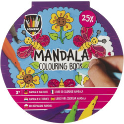 Colouring Book Mandala Butterfly 25 Sheets ⌀15cm, Creative Craft