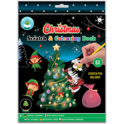 Scratch and Coloring Book Christmas 26x21cm 6 Sheets, Creative Craft